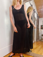 Load image into Gallery viewer, VINTAGE SHEER RAYON BLACK DRESS