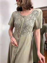 Load image into Gallery viewer, VINTAGE TWILL LACE INSET DRESS
