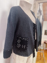 Load image into Gallery viewer, VINTAGE MADE IN ITALY HAND EMBROIDERED MERINO CARDIGAN
