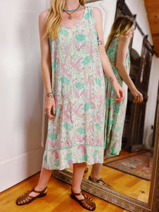 VINTAGE MERMAID PRINT EASY DRESS