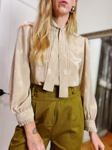 VINTAGE TONAL BUTTERFLY BLOUSE