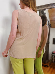 VINTAGE NUDE 100% SILK TANK