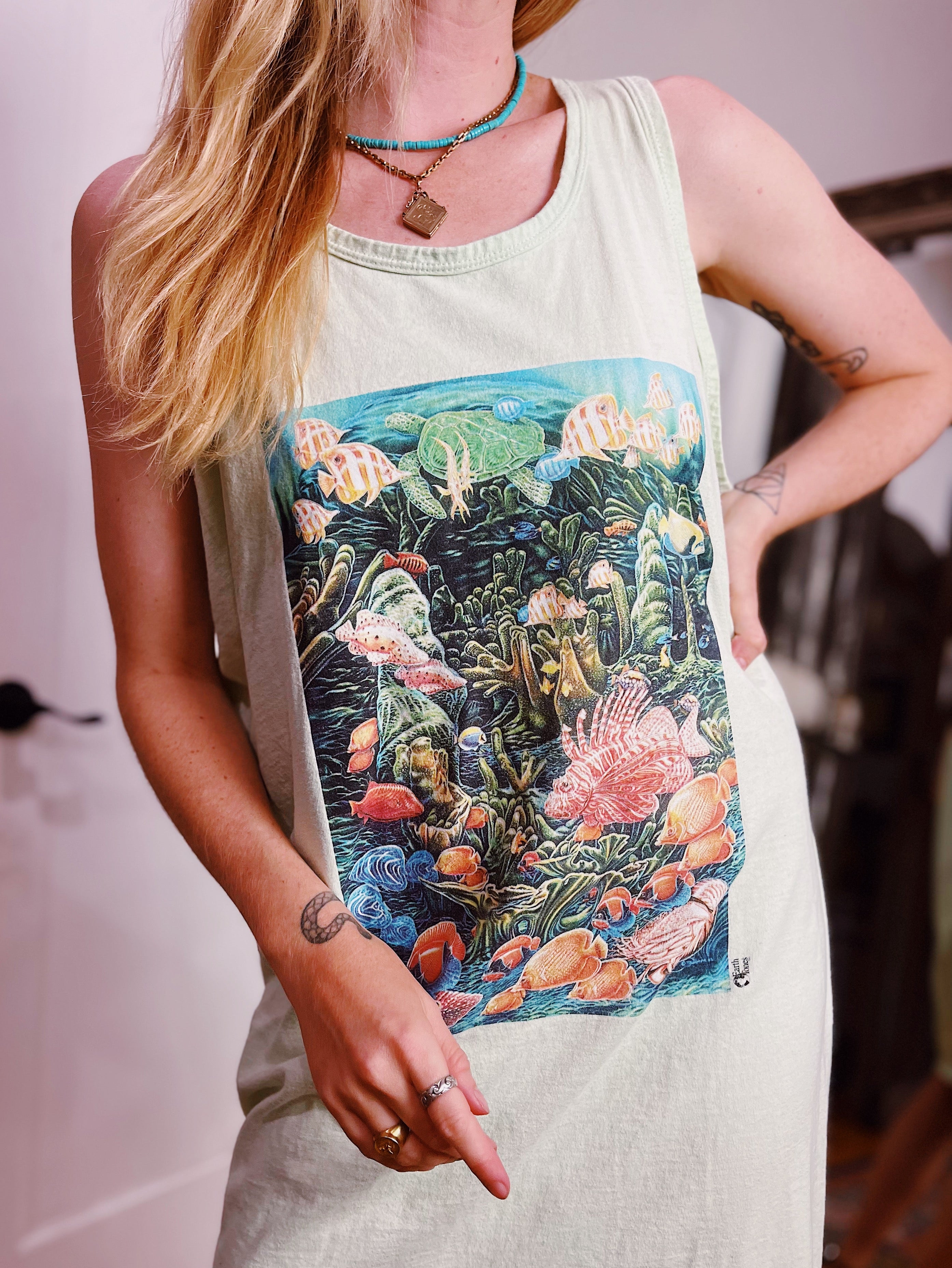 VINTAGE TROPICAL AQUATIC DRESS