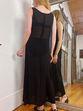 Load image into Gallery viewer, VINTAGE SHEER RAYON BLACK DRESS
