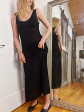 Load image into Gallery viewer, VINTAGE SHEER RAYON BLACK DRESS
