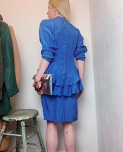 Load image into Gallery viewer, VINTAGE BLUE RUFFLE DRESS
