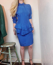 Load image into Gallery viewer, VINTAGE BLUE RUFFLE DRESS
