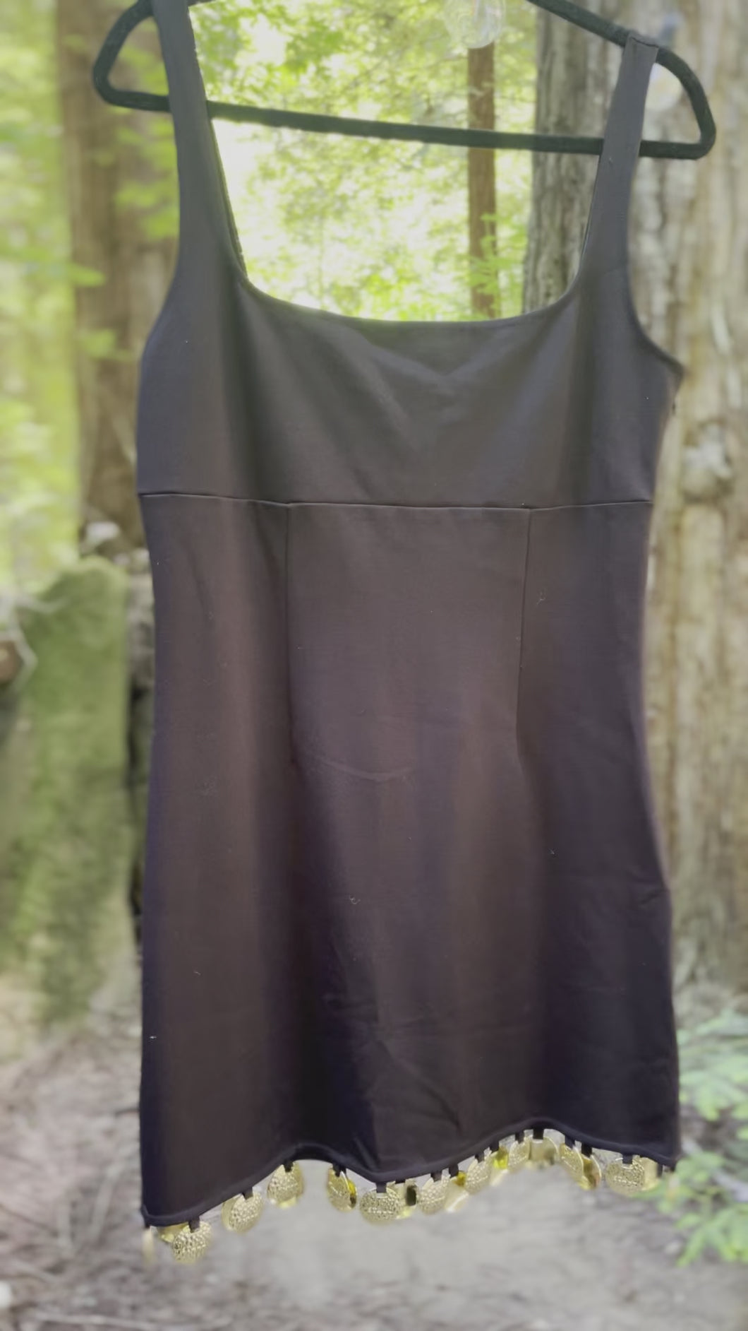 MODERN STAUD COIN TRIM DRESS